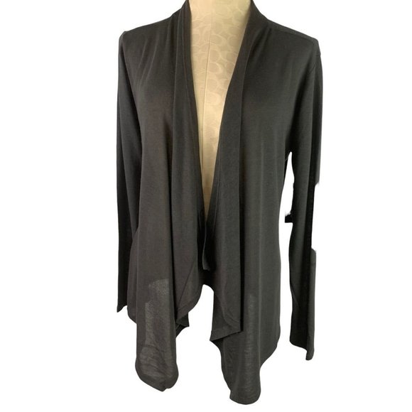 Small Allie & Rob Gray Lightweight Women's Sweater Open Cardigan Long Sleeve New - Picture 3 of 9